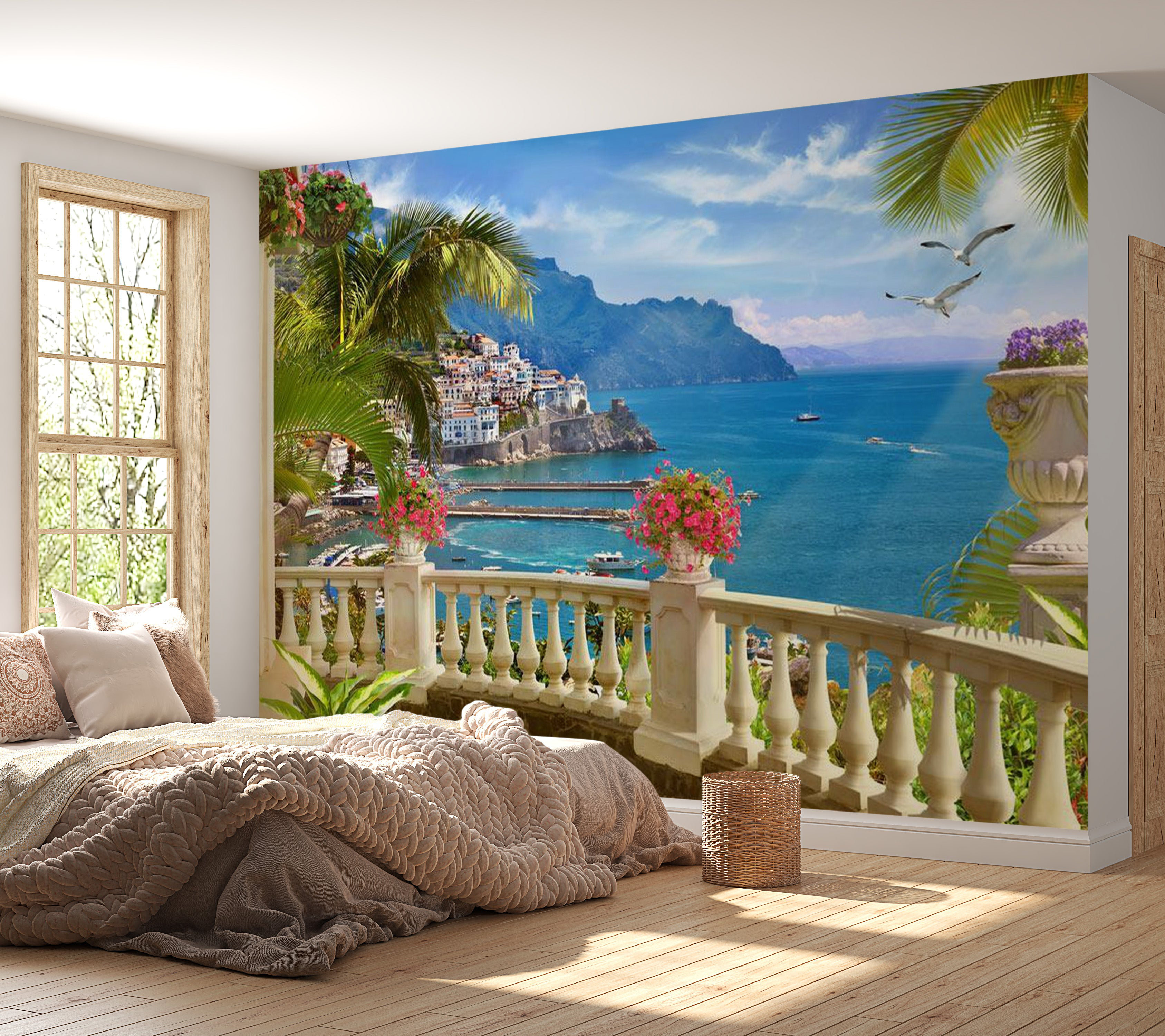 Bay Isle Home™ Couto Mediterranean Paradise Wall Mural | Wayfair