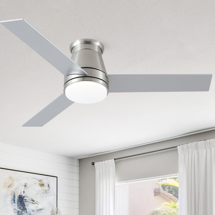 Amici Modern 48'' Flush Mount Ceiling Fan with LED Lights and Remote Control