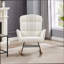 Cream White Teddy Rocking Armchair