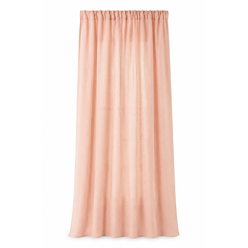 Panneau de rideau simple semi-diaphane avec passe-tringle Kazimieras Classic, Rose, l 54 po x L 120 po