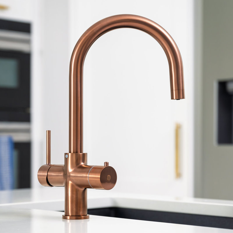4-in-1 Instant Boiling and Filtered Water Tap - C Shape - 4 Litre Boiler, Copper