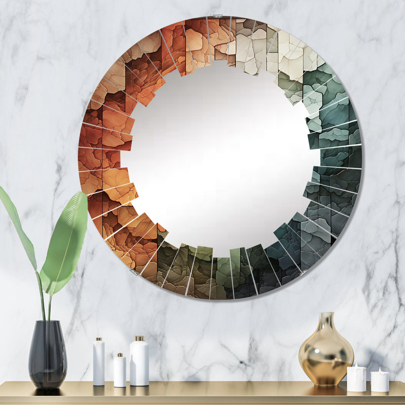 Rience - Miroir mural moderne rond, 32 po x 32 po