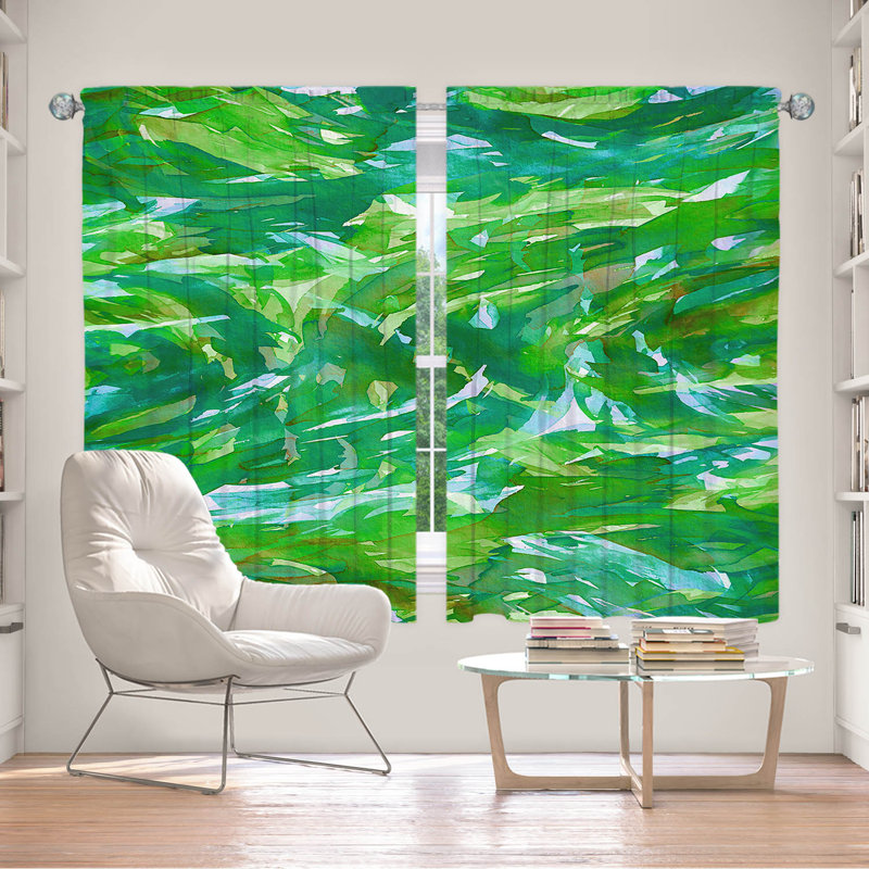 Room Darkening Curtain Pair, 56" W x 78" L, Turquoise/Blue/Green