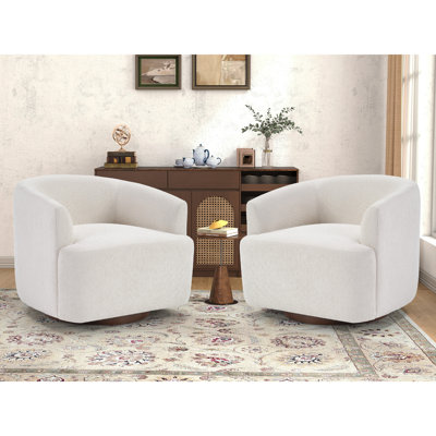 Fauteuil demi-tonneau pivotant en tissu 29 po