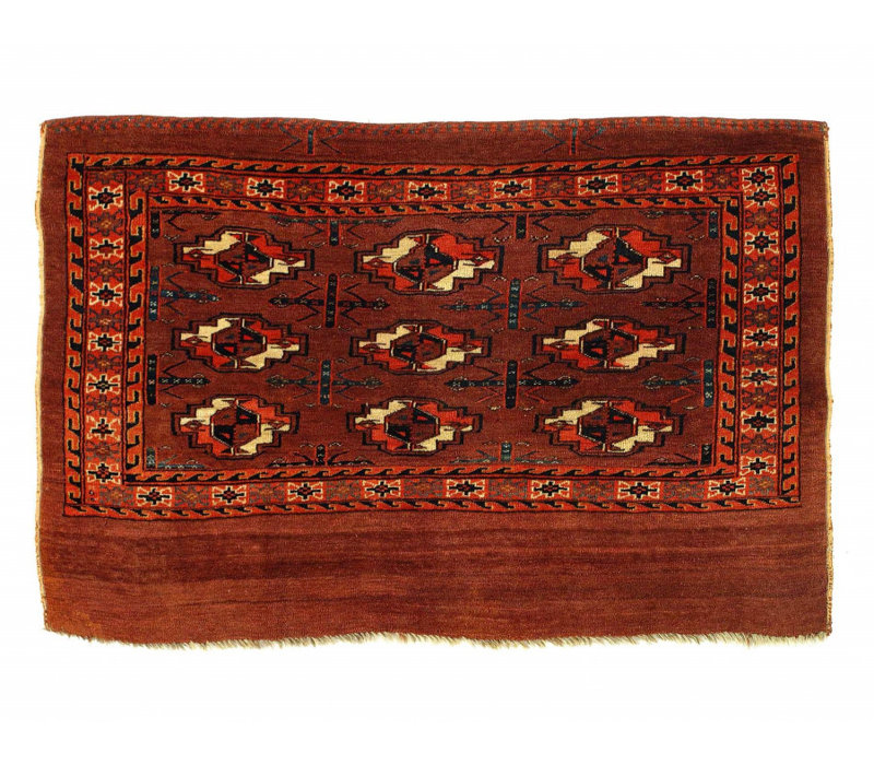 Handmade antique Turkmen Yomud rug 2'2'' X 4'