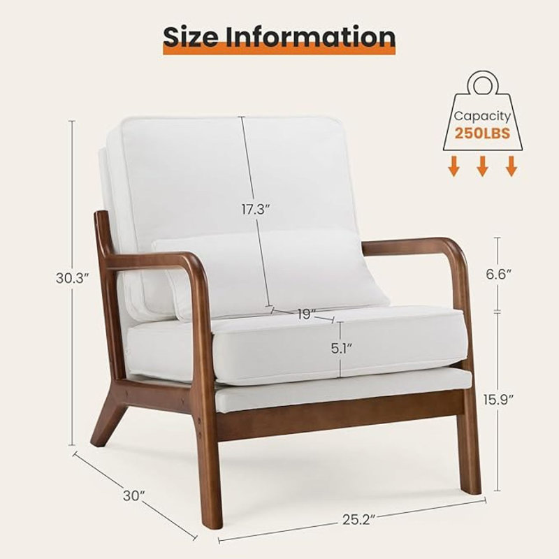 Chaise d'appoint moderne Mid Century