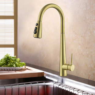 Robinet de cuisine rétractable à poignée simple avec accessoires