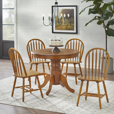 Kaneshiro Solid Wood Top Pedestal Dining Set