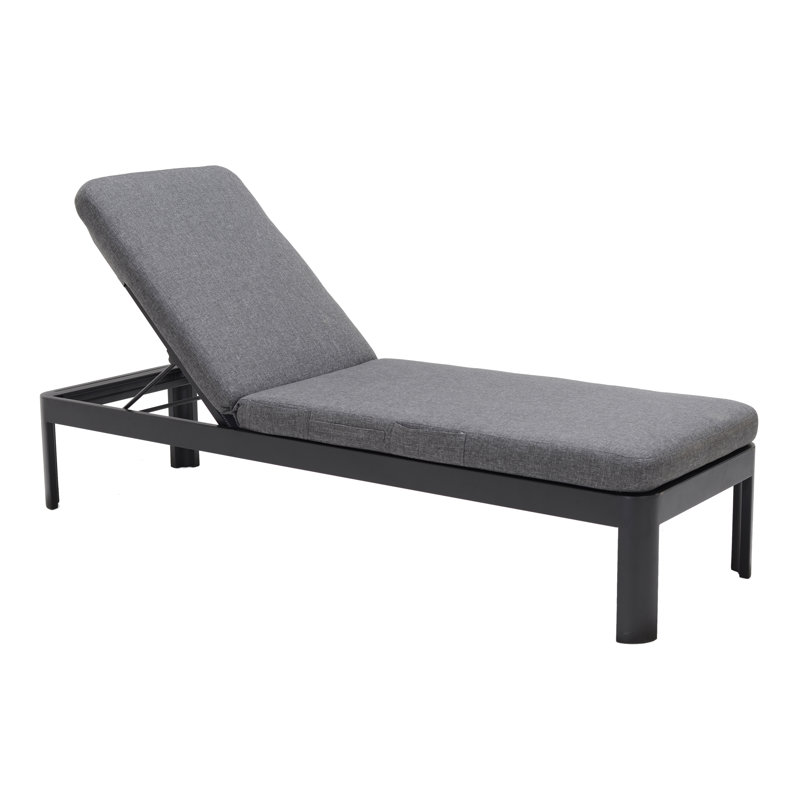 Lifestylegarden Moorea Aluminum 2Pc Outdoor Patio Dark Gray Lounge Set