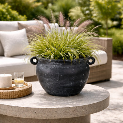 Hooge Textured Stoneware Jug Planter