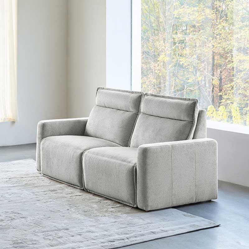 Canapé inclinable électrique surdimensionné de 83 po avec siège inclinable Majida, Gris clair de lune