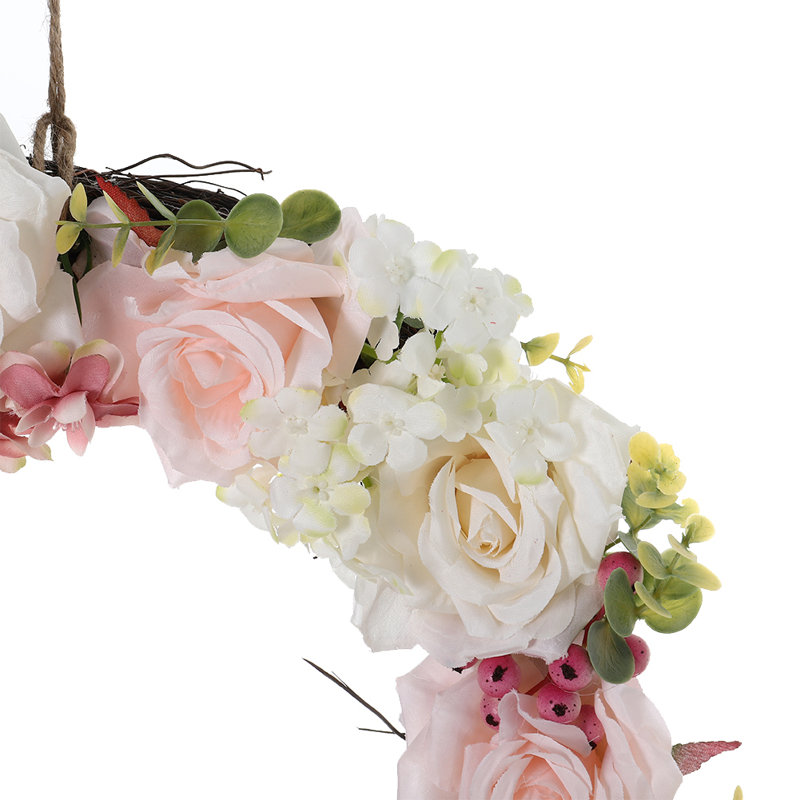 Handcrafted Faux Rose 30cm Wreath