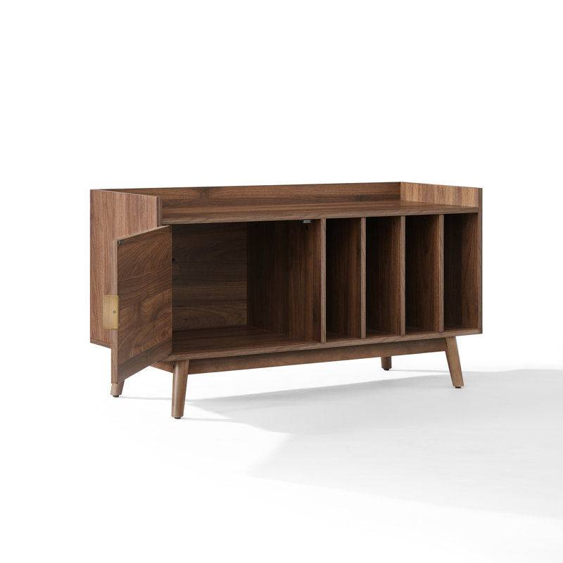 Skylar Record Player Cabinet With Vinyl Storage, Walnut