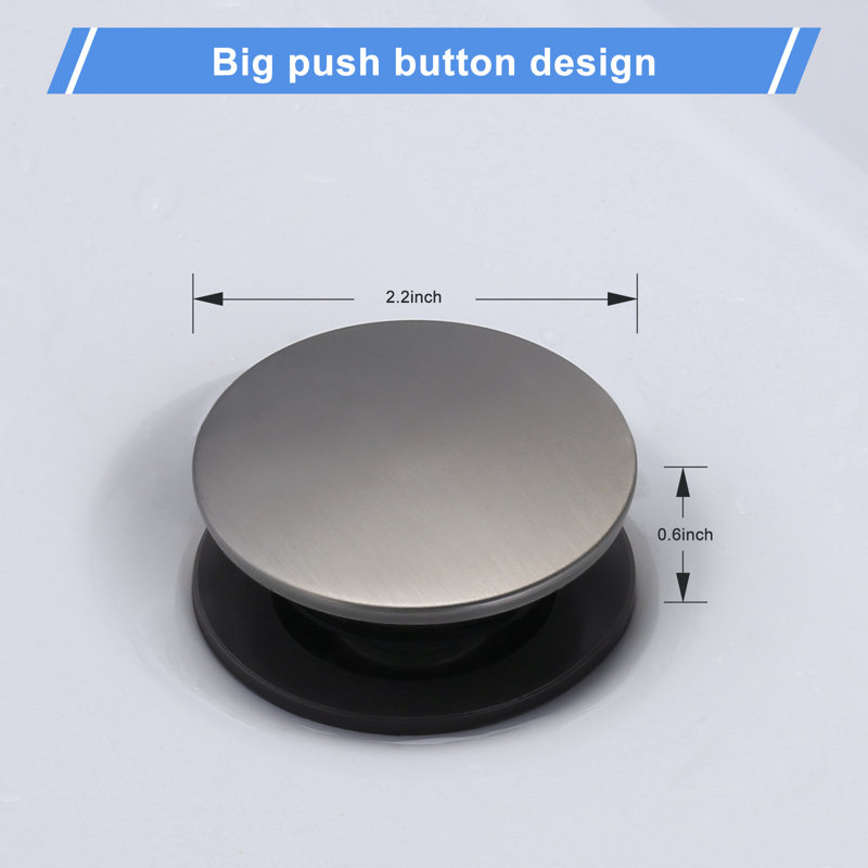 Drain escamotable de lavabo de salle de bain avec trop-plein, Gris