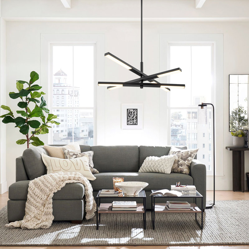 Jayshan 6 - Light LED Sputnik Modern Linear Chandelier