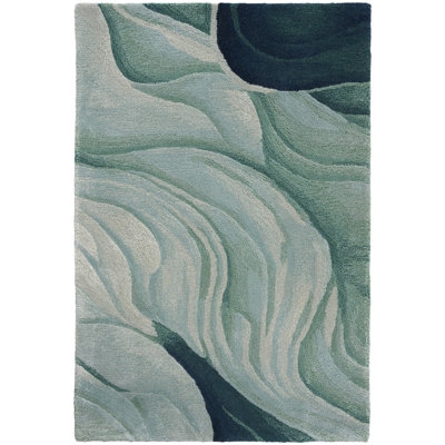  Prismatic 2' x 3' Silver Green Modern Indoor Rug