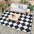 Outdoor Rug Plastic Reversible Rug Waterproof Patio Rug for Outdoor Camping Deck Beach RV Porch Patio and Backyard Black/White 5*8-138044924-138044922