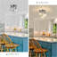Plafonnier semi-encastré, plafonnier de cuisine à 3 lumières, plafonniers avec abat-jour en cristal transparent pour vestibule de salle de bain de chambre à coucher d'entrée de cuisine-997400907