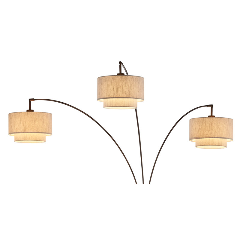 Abat-jour tambour en lin H 7 po x l 10,5 po, Brun clair