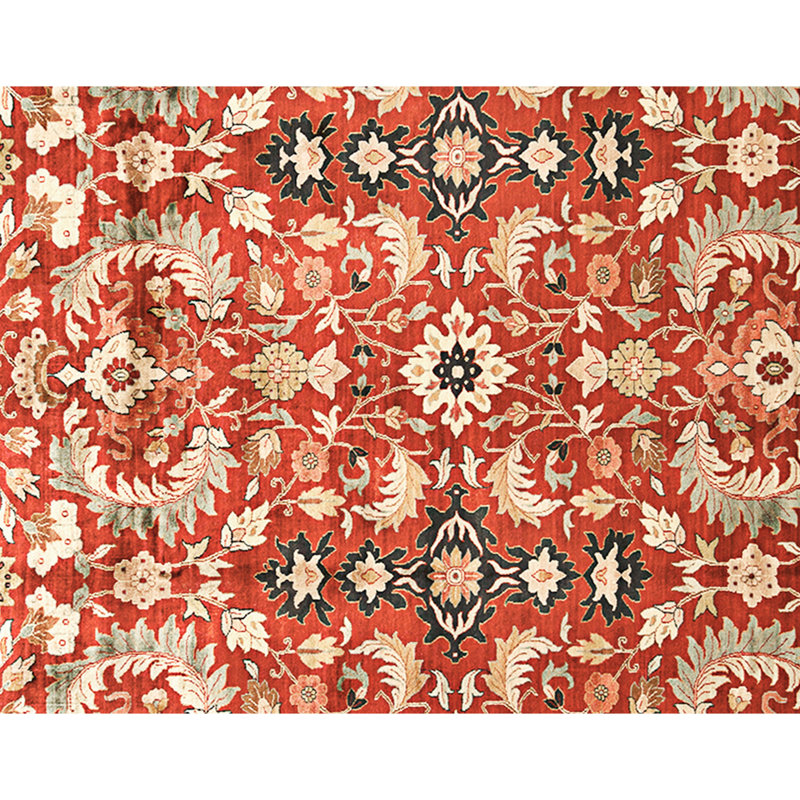High-Quality Hand-Knotted Red And Gold Area Rug