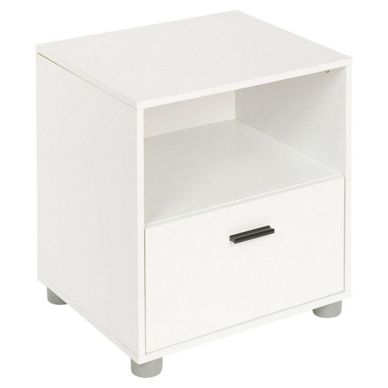 Lashley 40 cm W Bedside Table, White