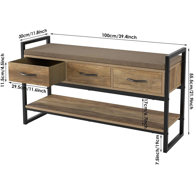 Banc de rangement pour chaussures 8 paires