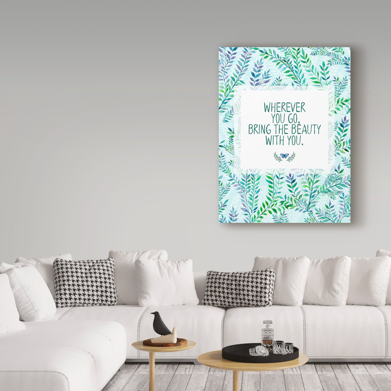 «Anjelien Leaves Pattern», art textuel sur toile tendue, H 19 po x l 14 po