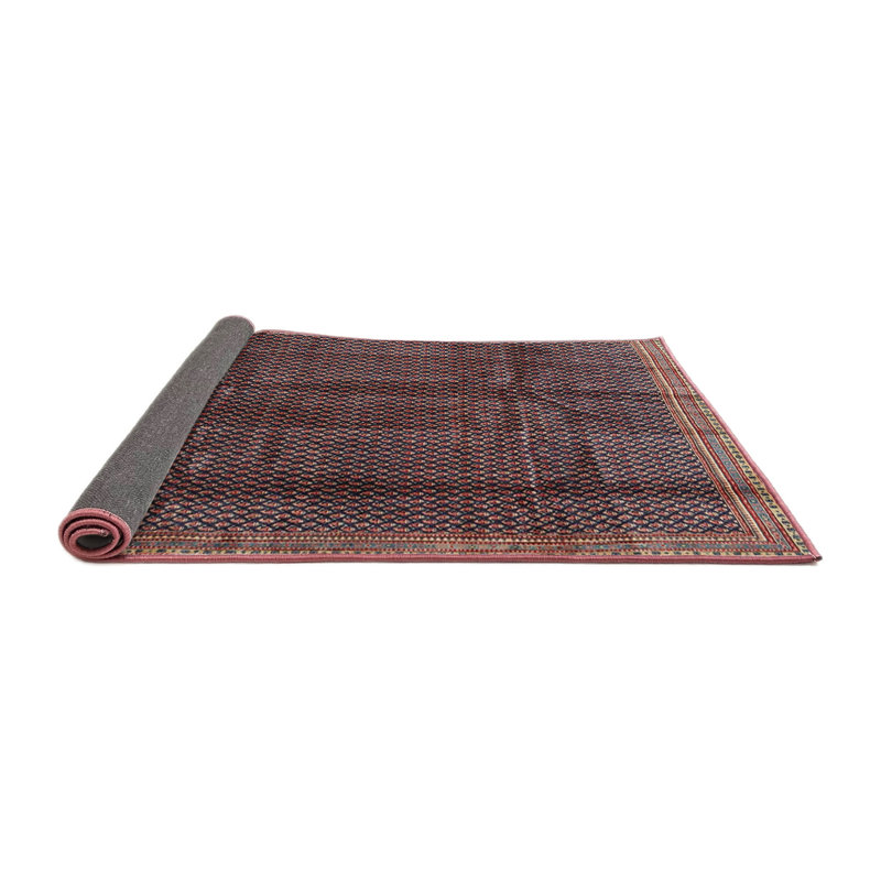 Tapis brun/rouge ciel contemporain, Carré 4 pi