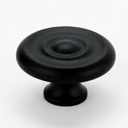 Mushroom Knob, Matte Black, 1" H x 1.5" W x 0.6875" D