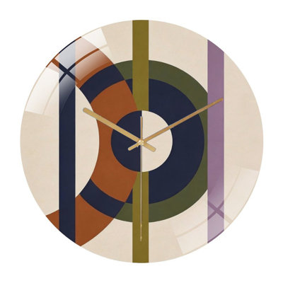 Horloge murale 12 po ronde en verre trempé avec mouvement à quartz silencieux