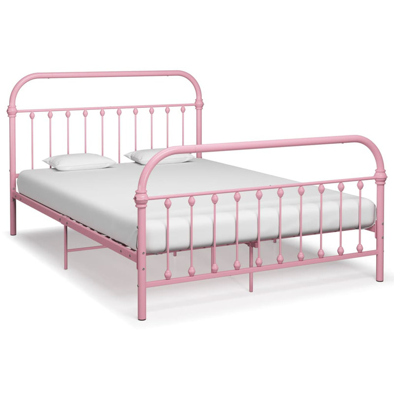 Jaxson Metal Bed, 140 x 200 cm, pink