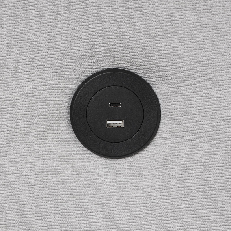Canapé modulaire 5 pièces Godard, Polyester gris