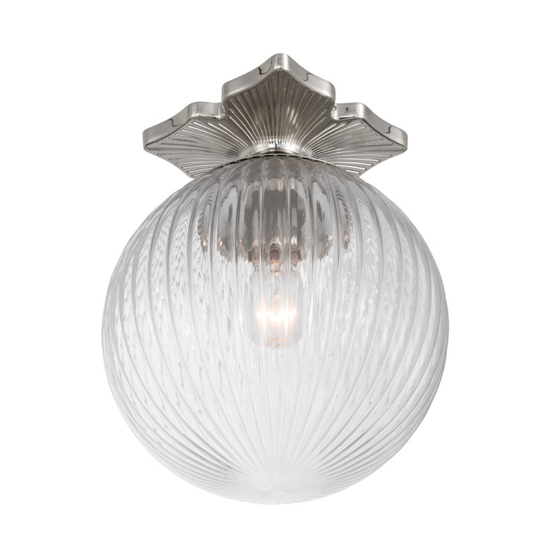 Plafonnier semi-encastré en nickel poli 10 po Altimari, Transparent, Nickel