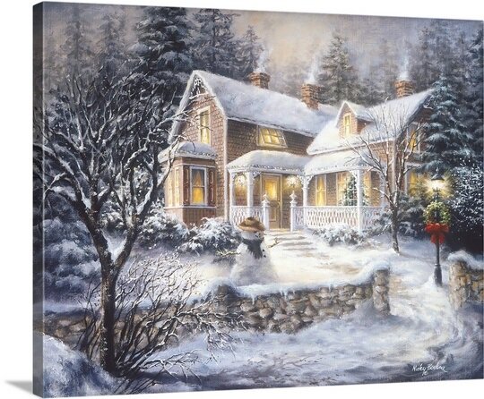 The Holiday Aisle® 'Winter's Welcome' Painting Print on Wrapped Canvas ...