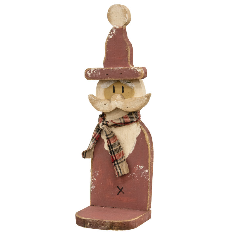 Rustic Wood Santa Jar Candle Sconce