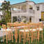 Outdoor 9 - Piece Teak Bistro Set with Cushions