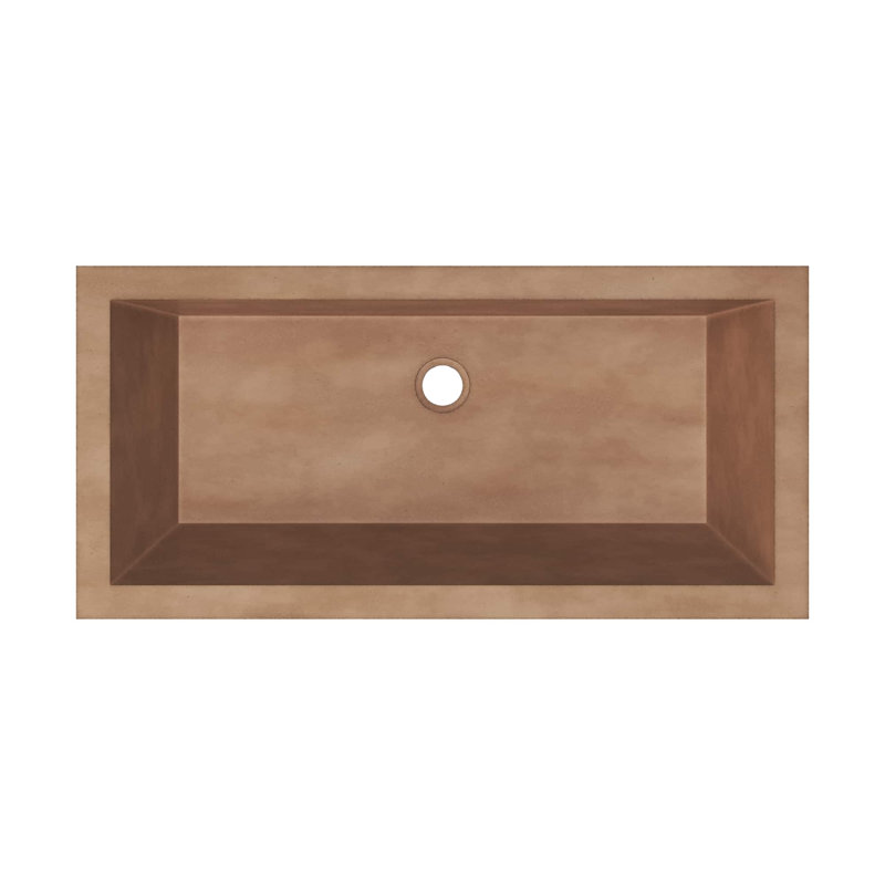 Arcata 30" Undermount Concrete Trough Bathroom Sink, Terracotta