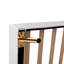 Structure de lit simple tapissier avec lumières DEL, lit princesse rembourré moderne avec tête de lit couronne, blanc, lit