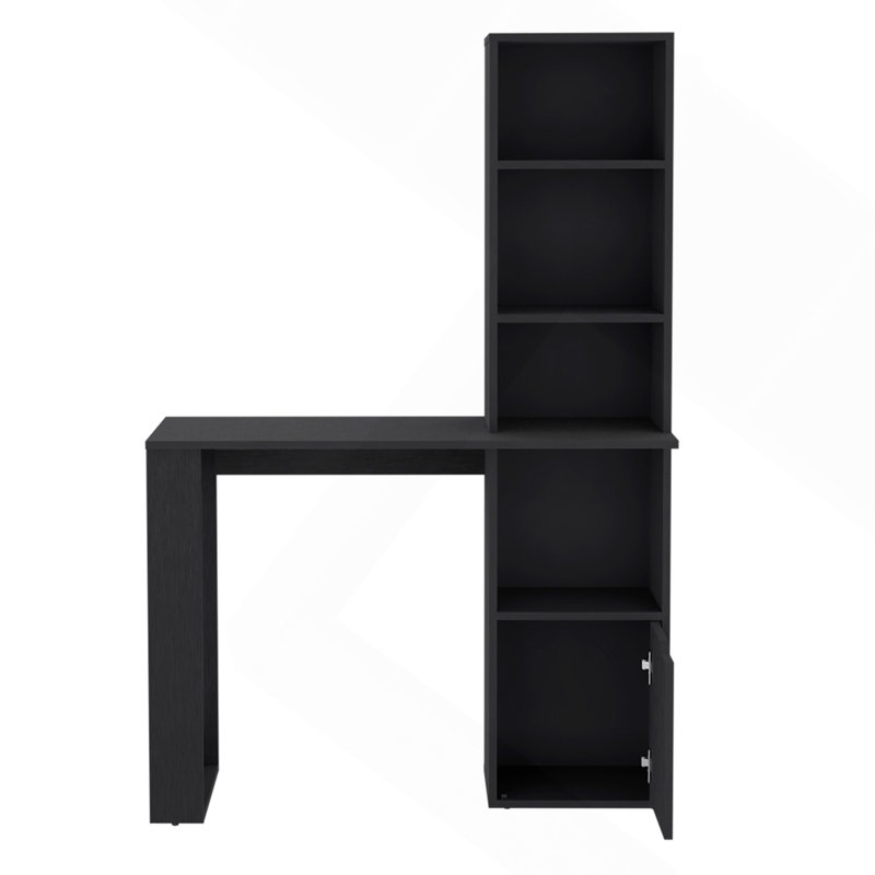 Bureau d'écriture avec bibliothèque et armoire, Noir