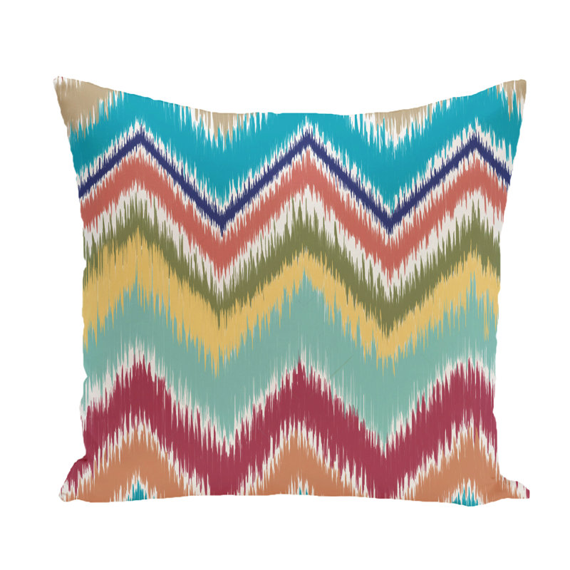 Chevron Reversible Throw Pillow, 18"x18", Caribbean