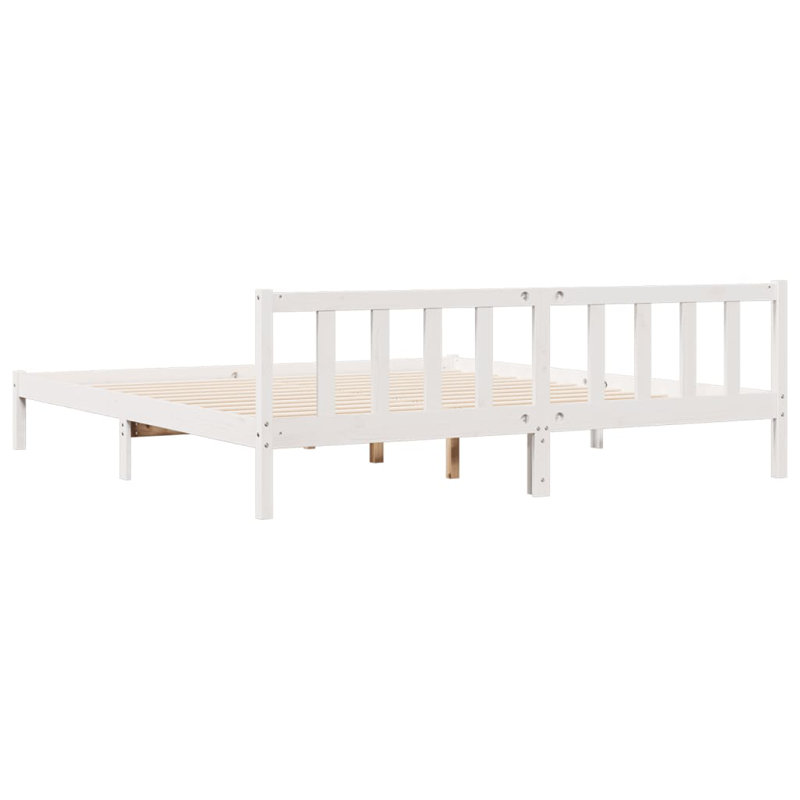 Deron Solid Wood Bed, white, 180 x 210 cm