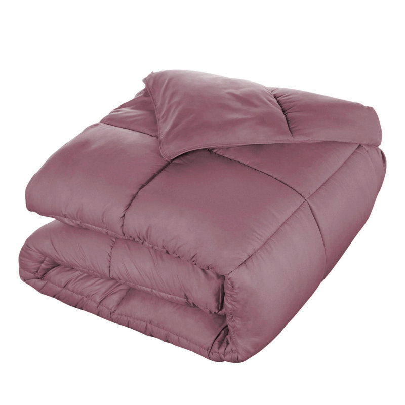 Grand Down All-Season Reversible Down Alternative Comforter-Plush & Hypoallergenic, King Comforter, Mauve