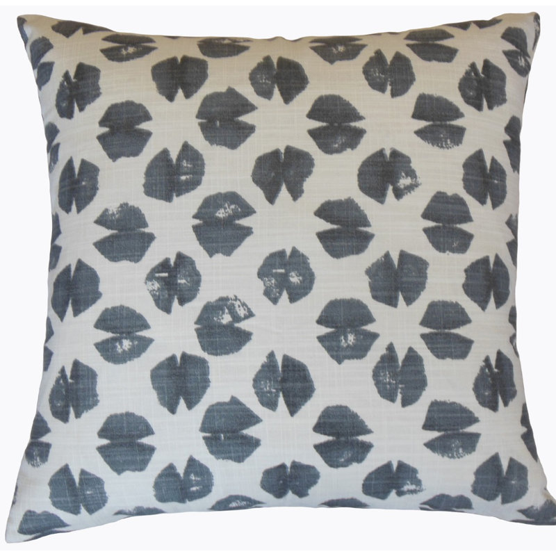 Coussin en coton Onie, Hauteur (22 po) x largeur (22 po), Noir