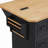 56" Kitchen Island with Rubber Wood Veneer Drop Leaf, Power Outlet, 4 Door Shelves, Embossed Vertical Stripe Rolling Kitchen Cart on 4 Wheels with 6 Deep Drawers for Kitchen, Dining Room-129208218-129208221