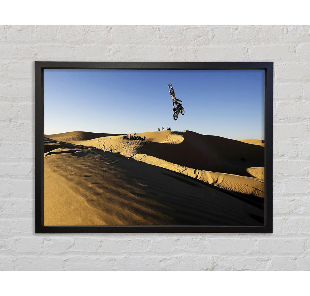 Motorcross Desert Race Jump - Einzelbildrahmen Kunstdrucke auf Leinwand