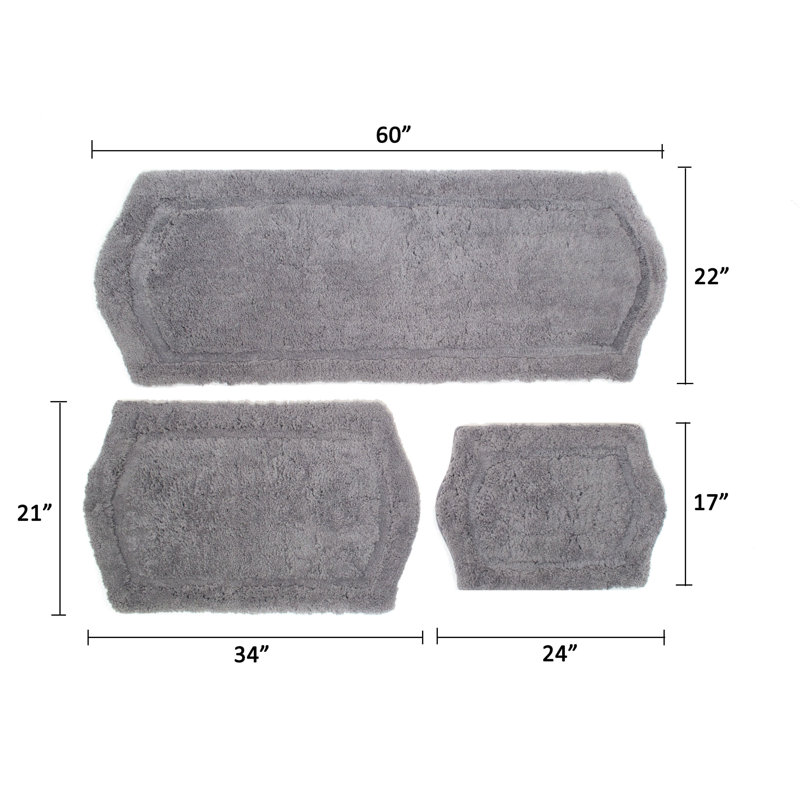 Joni Memory Foam Non-Slip Bath Rug, Grey
