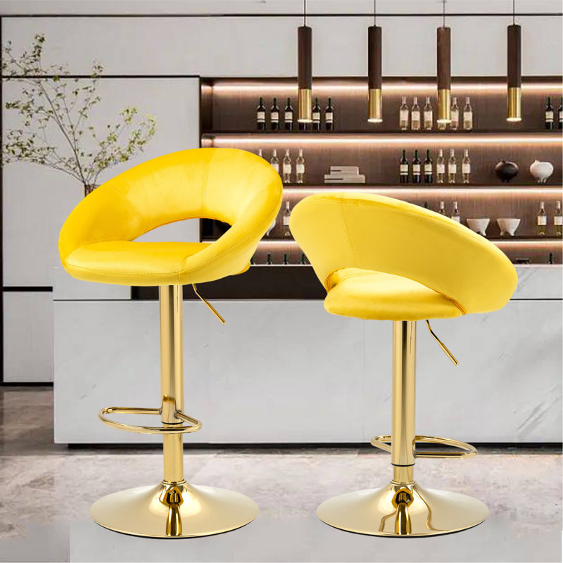 Tabouret pivotant à hauteur réglable, Jaune