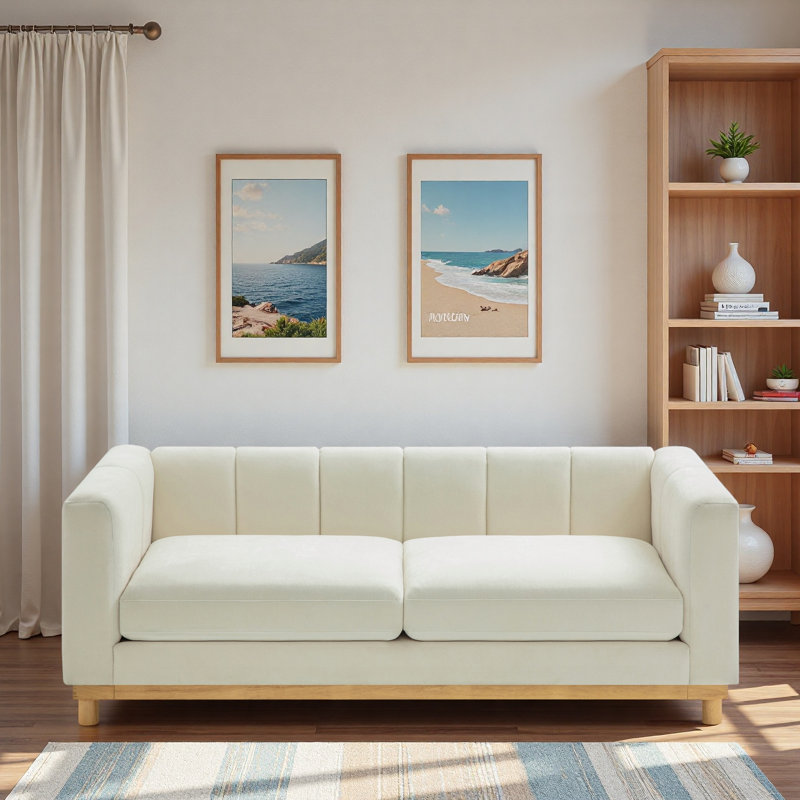 Canapé moderne avec rembourrage épais et support solide, Beige