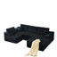 Canapé modulaire en velours côtelé de luxe de 139,3 po à 4 places avec canapé en L et coussins, sans installation pour le salon Tea Time-1038044874-1038044879-1038044864