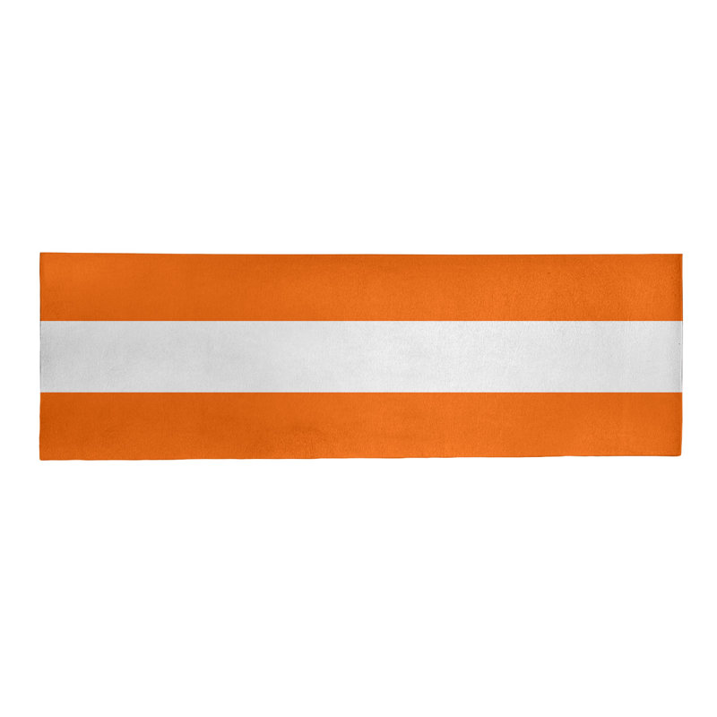 Tapis tissé à plat orange/blanc Miami, Tapis de couloir 2 pi 6 po x 8 pi